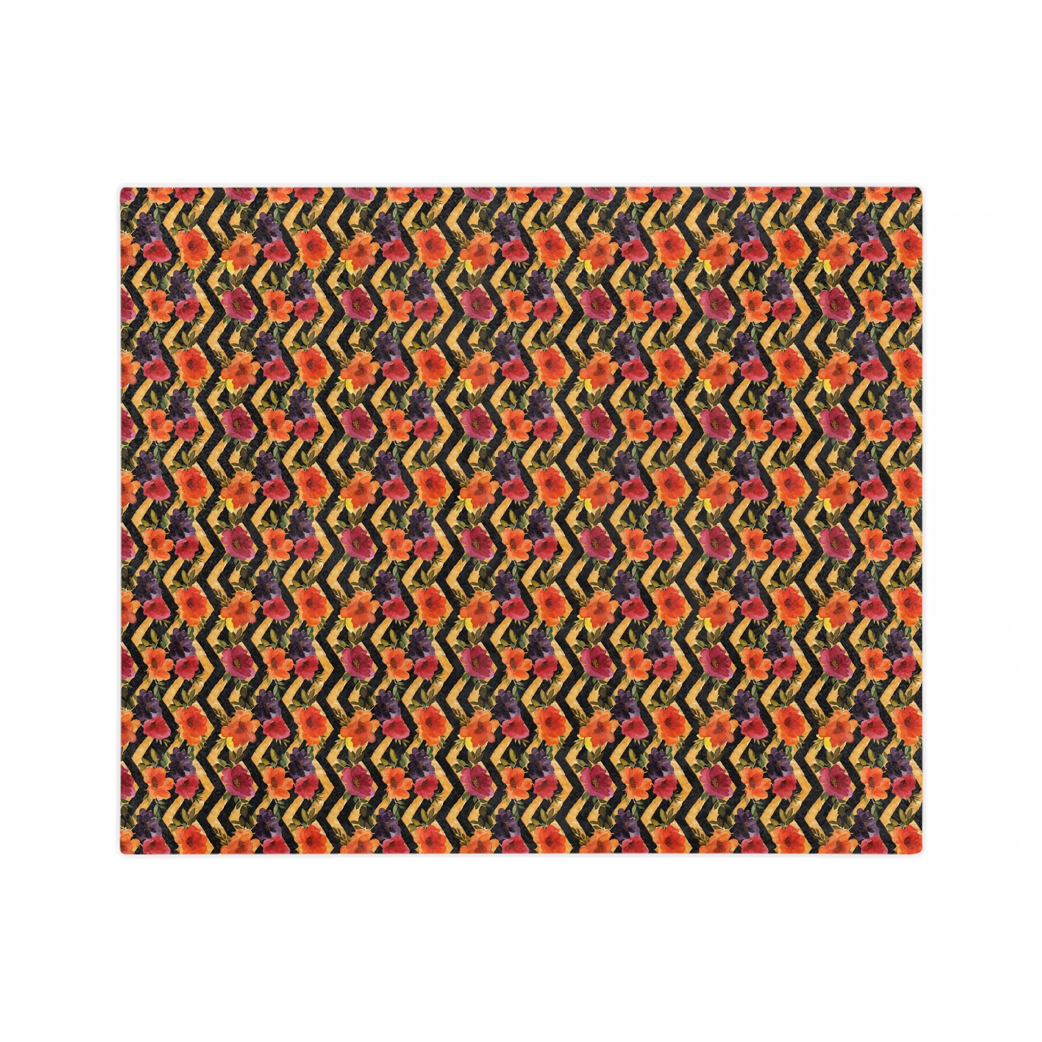Sol y Alegría (Sun and Joy) Collection- Floral Chevron Velveteen Microfiber Blanket - Creations by Chris and Carlos