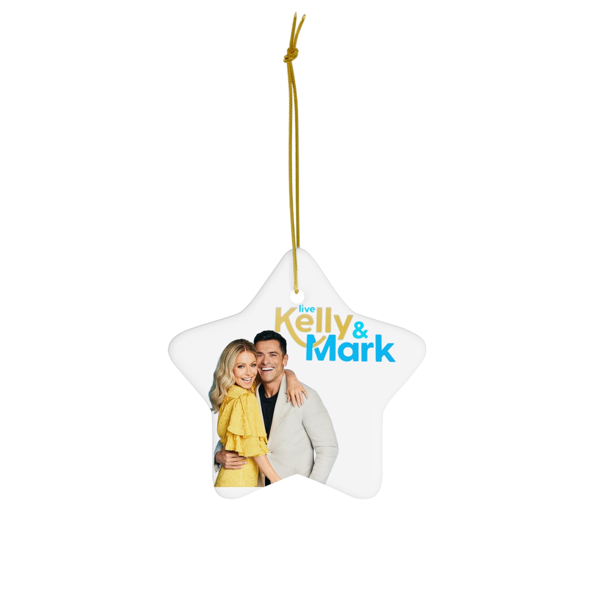 Live Kelly and Mark- Ceramic Ornament, 4 Shapes - Creations by Chris and Carlos