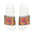 Stateroom 401 Roper's Romp Collection- Removable-Strap Slide Sandals — Retro Floral "Woman Have Saving" Graphic
