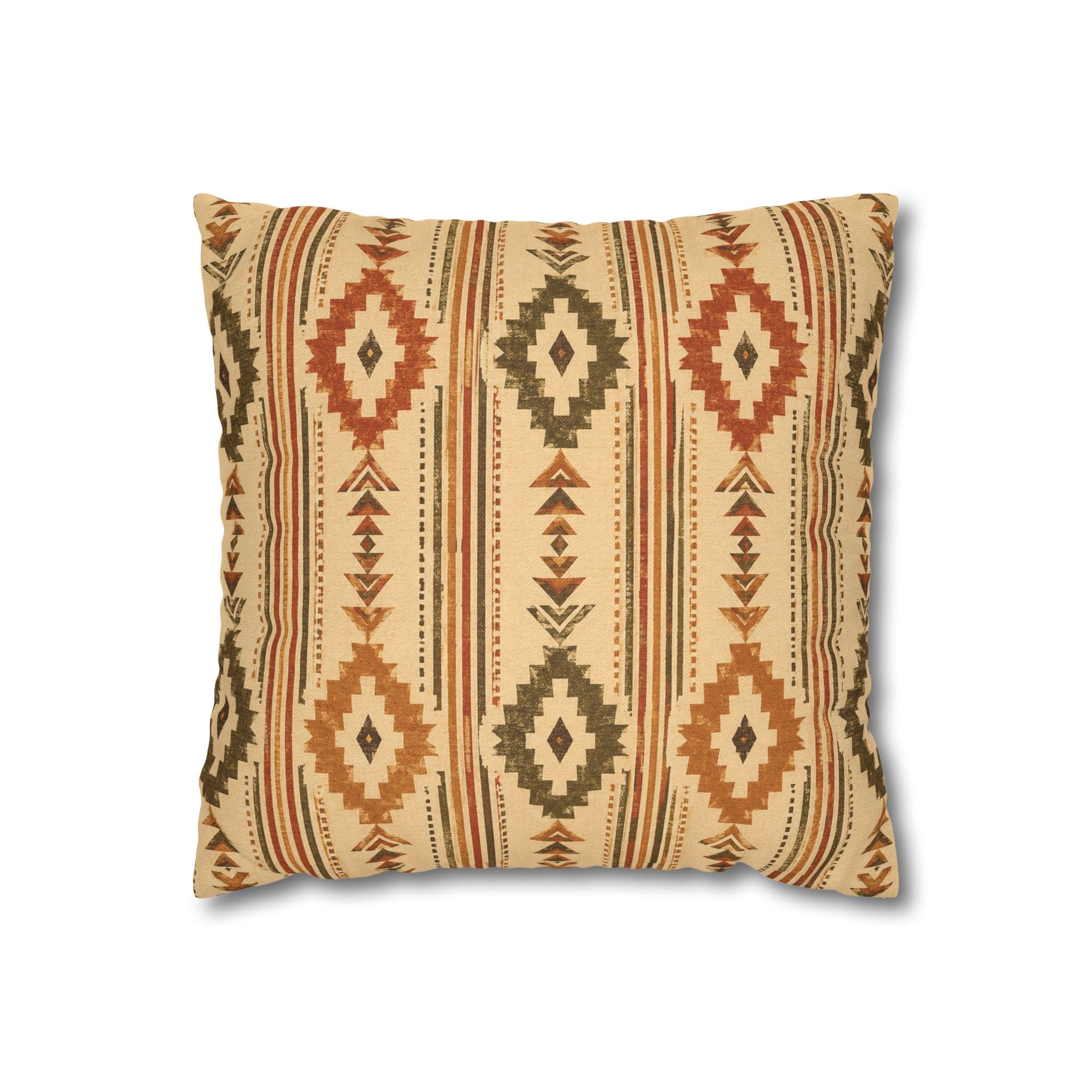 Southwestern Geometric Throw Pillowcase — Aztec Diamond Pattern - Creations by Chris and Carlos