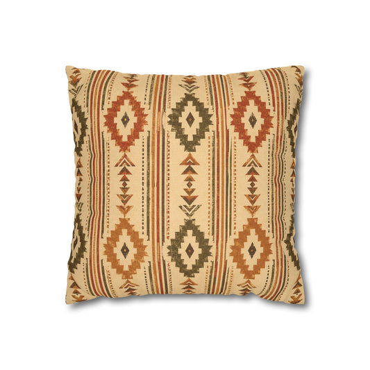 Southwestern Geometric Throw Pillowcase — Aztec Diamond Pattern - Creations by Chris and Carlos