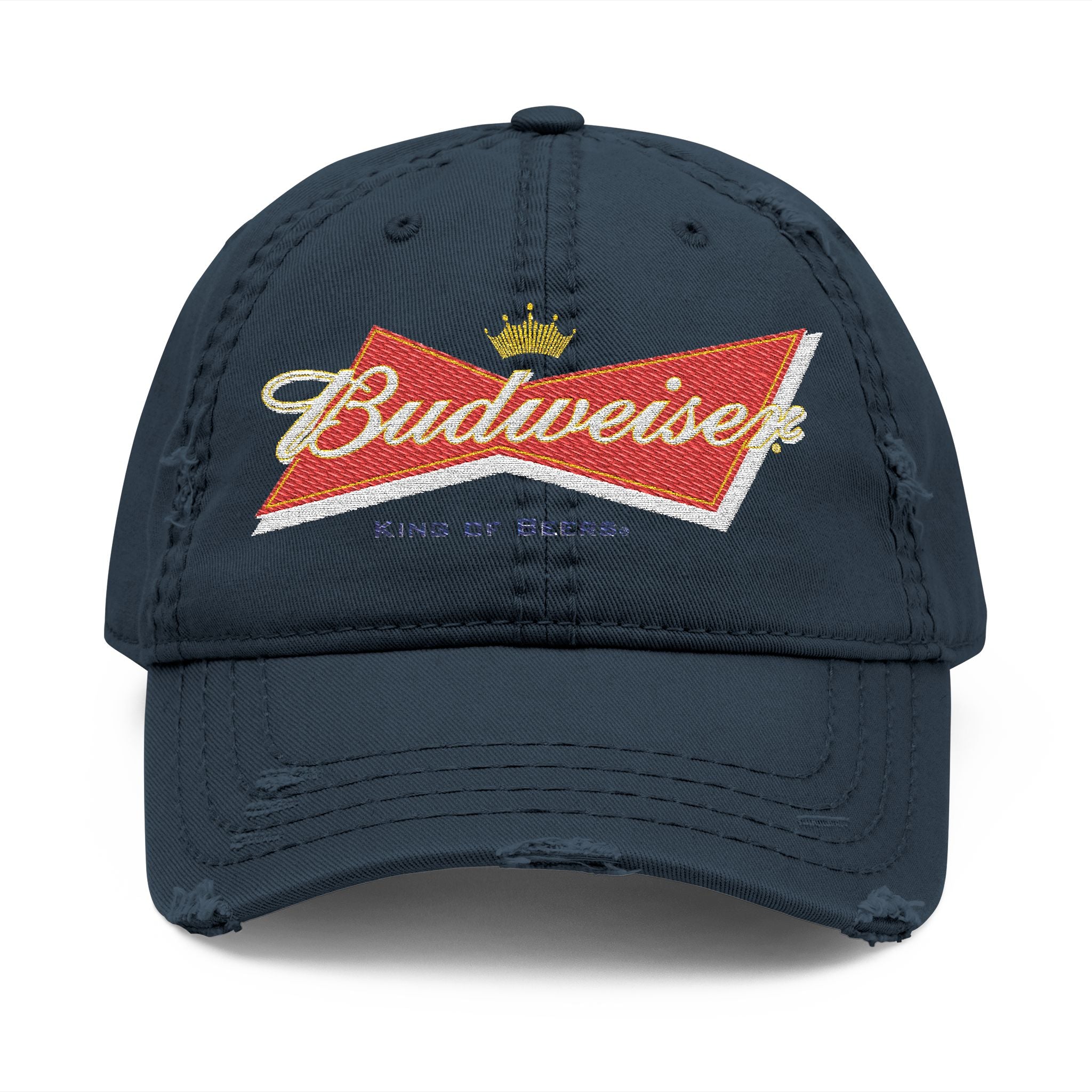 Budweiser Embroidered Distressed Dad Hat - Creations by Chris and Carlos