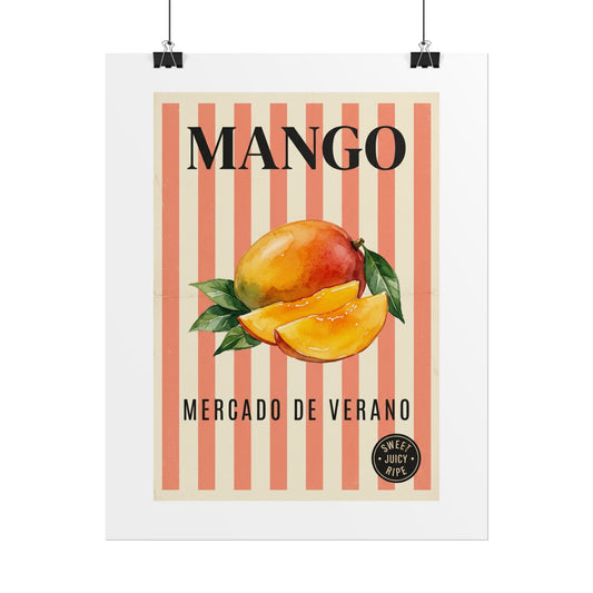 Mango Mercado de Verano Rolled Poster — Tropical Fruit Wall Art - Creations by Chris and Carlos