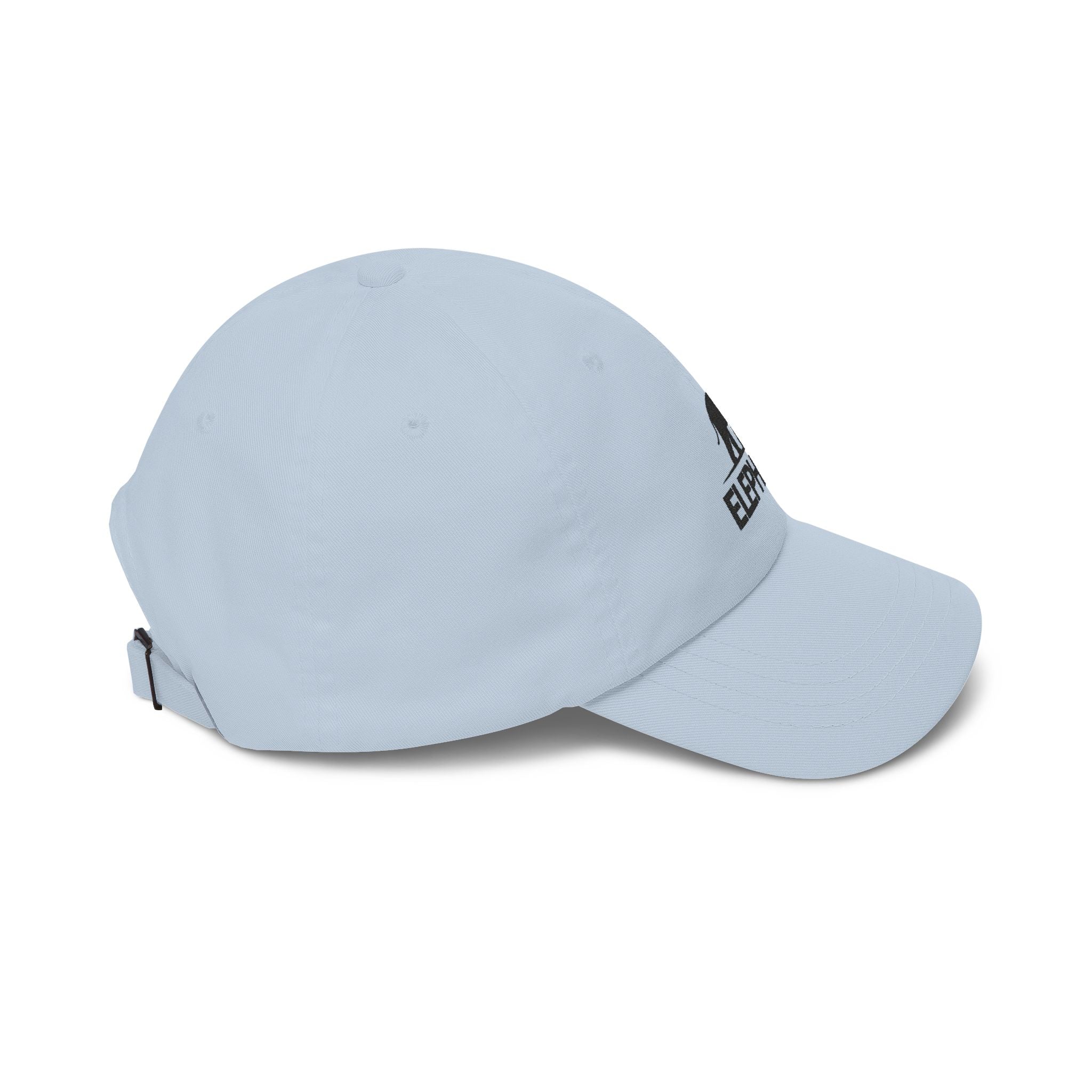 Elephant Logo Dad Cap – Embroidered Classic White Baseball Hat - Creations by Chris and Carlos