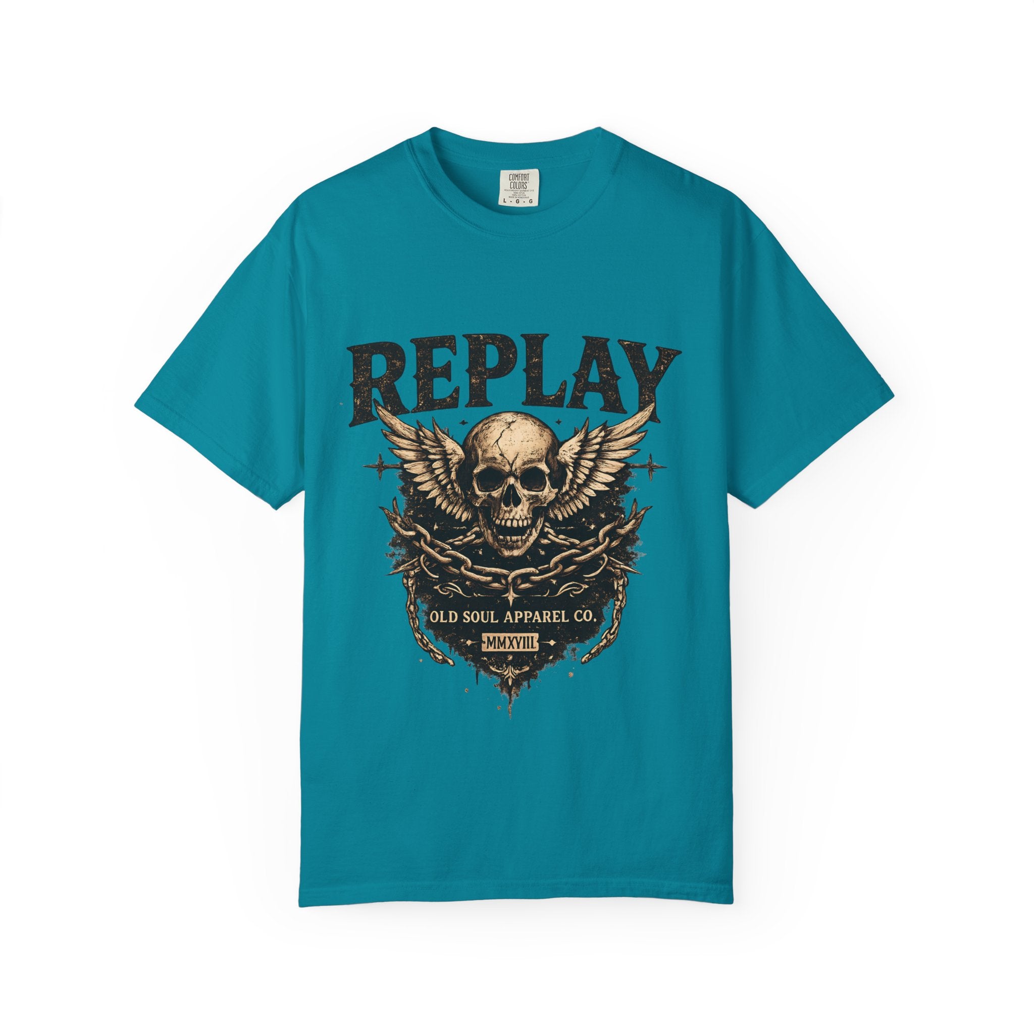 Replay Skull T-Shirt — Vintage Rock Graphic Tee - Creations by Chris and Carlos
