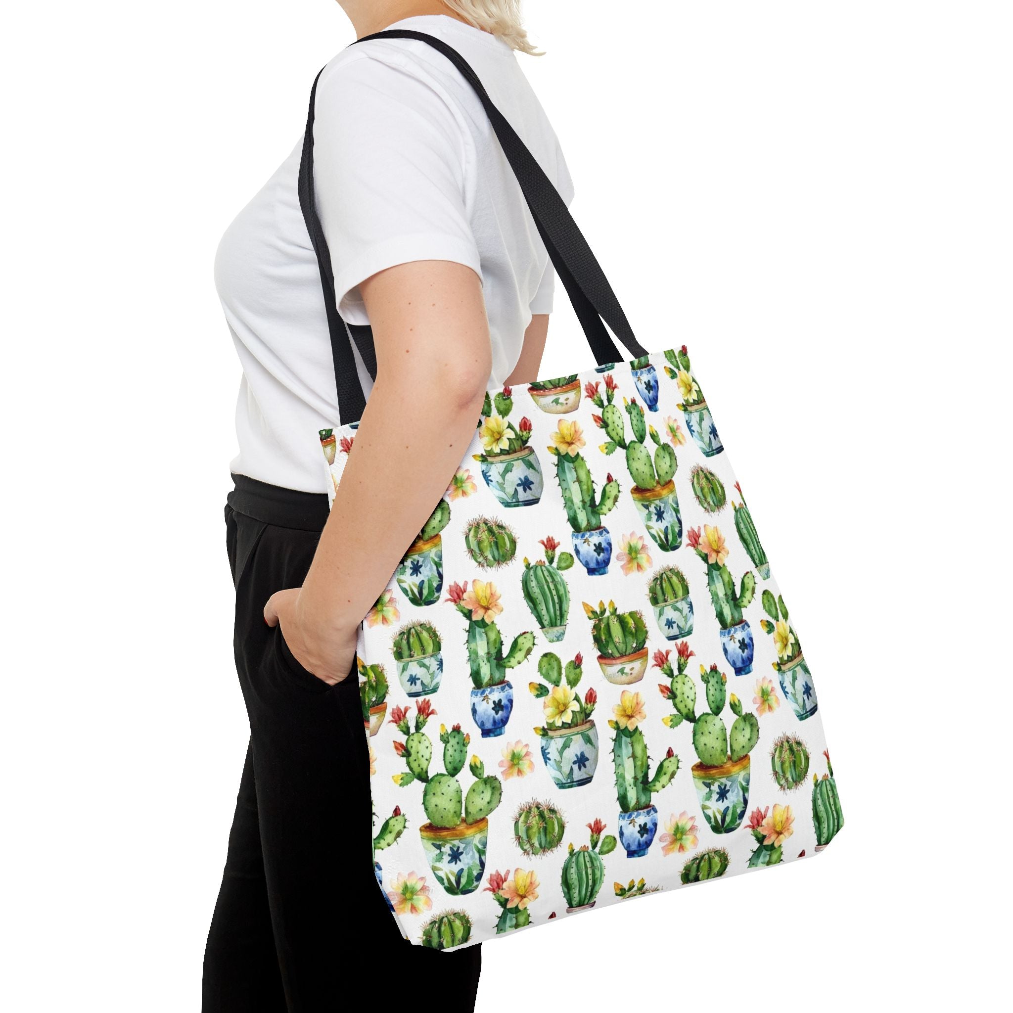 Sol y Alegría (Sun and Joy) Collection- Cactus Succulent Pattern Microfiber Blanket Soft Velveteen Throw for Home & Garden Lovers Cactus Watercolor Tote Bag – Floral Potted Succulent Pattern All-Over Print - Creations by Chris and Carlos