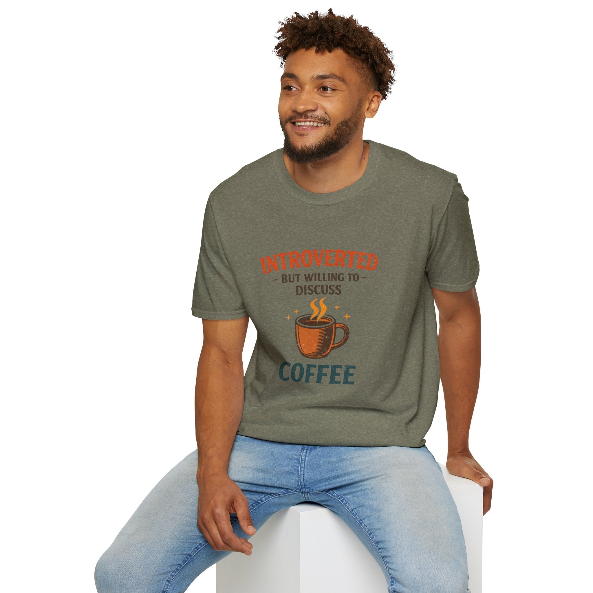 Introverted But Willing to Discuss Coffee T-Shirt - Creations by Chris and Carlos