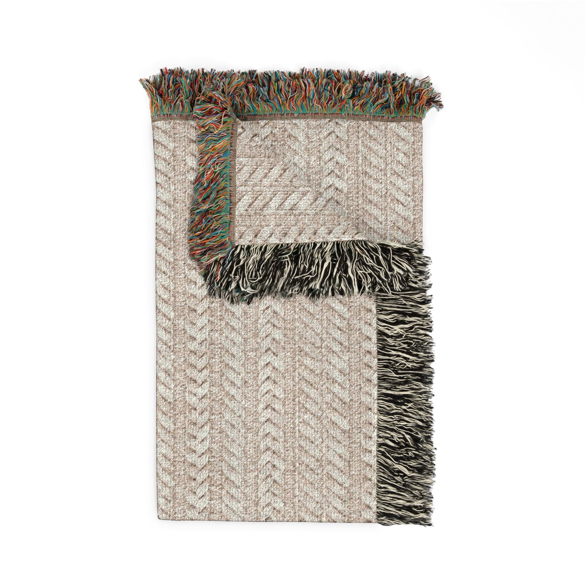 Plumstead Manor Textured Woven Throw Blanket — Reversible Striped Fringe Accent - Creations by Chris and Carlos