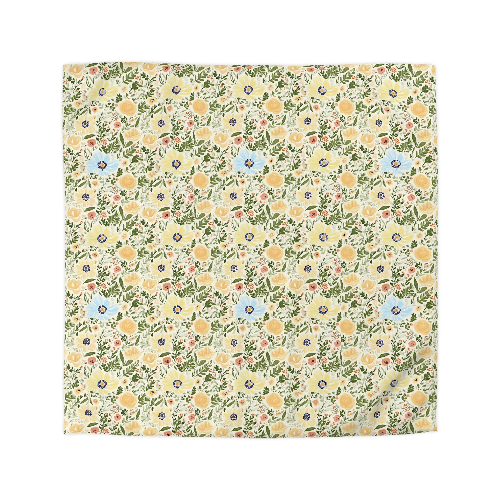 The Artisanal Flora Gallery Vintage Floral Duvet Cover — Pastel Wildflower Microfiber Bedding - Creations by Chris and Carlos
