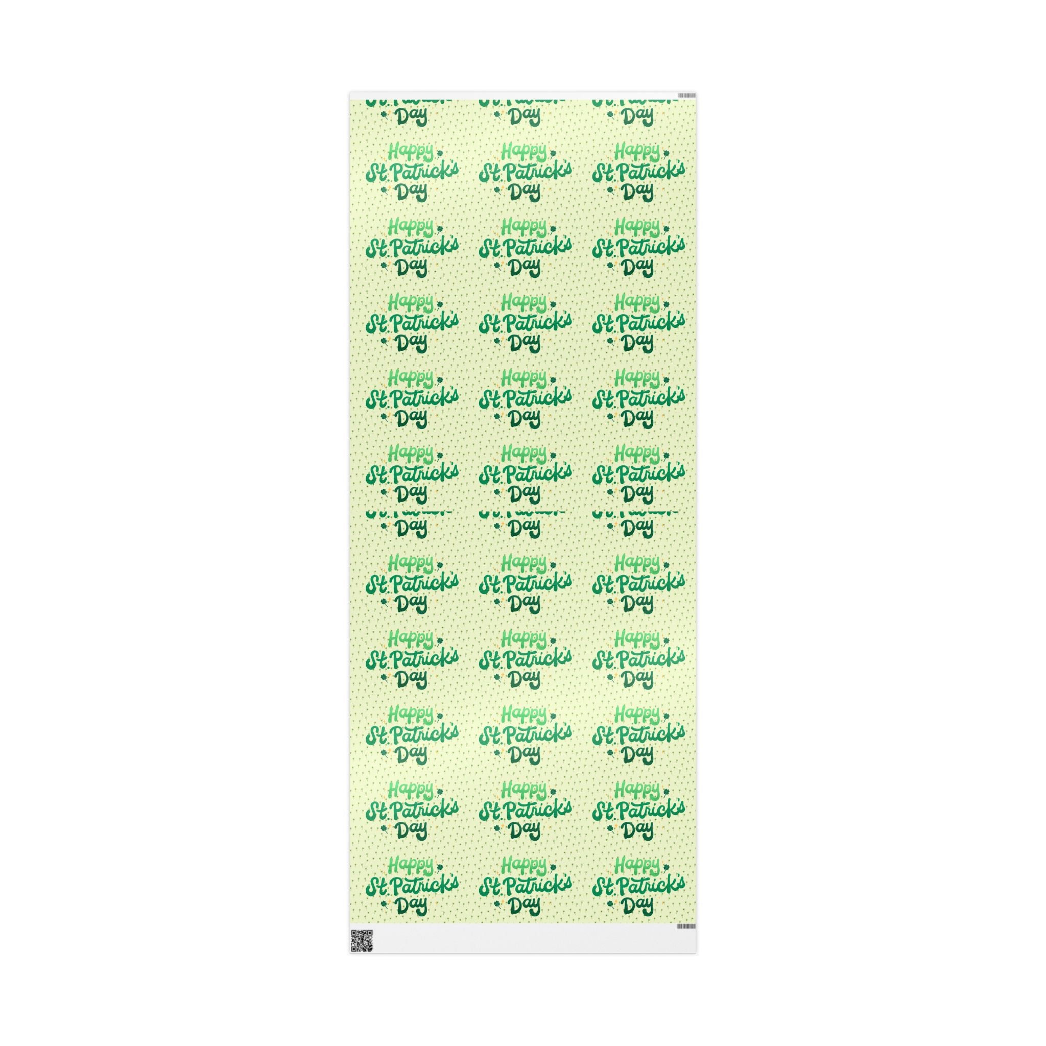 Wrapping Paper Roll — 'Happy St. Patrick's Day' Green Script Pattern - Creations by Chris and Carlos