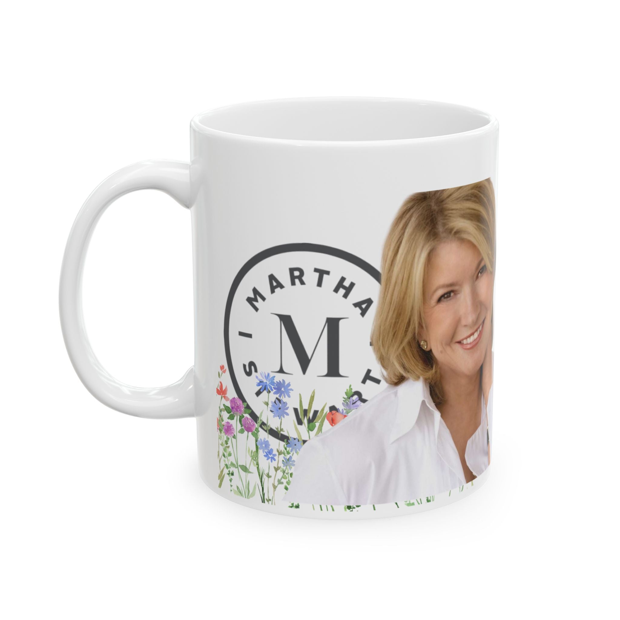 Martha- Martha Stewart Floral Portrait Ceramic Mug (11oz & 15oz) - Creations by Chris and Carlos