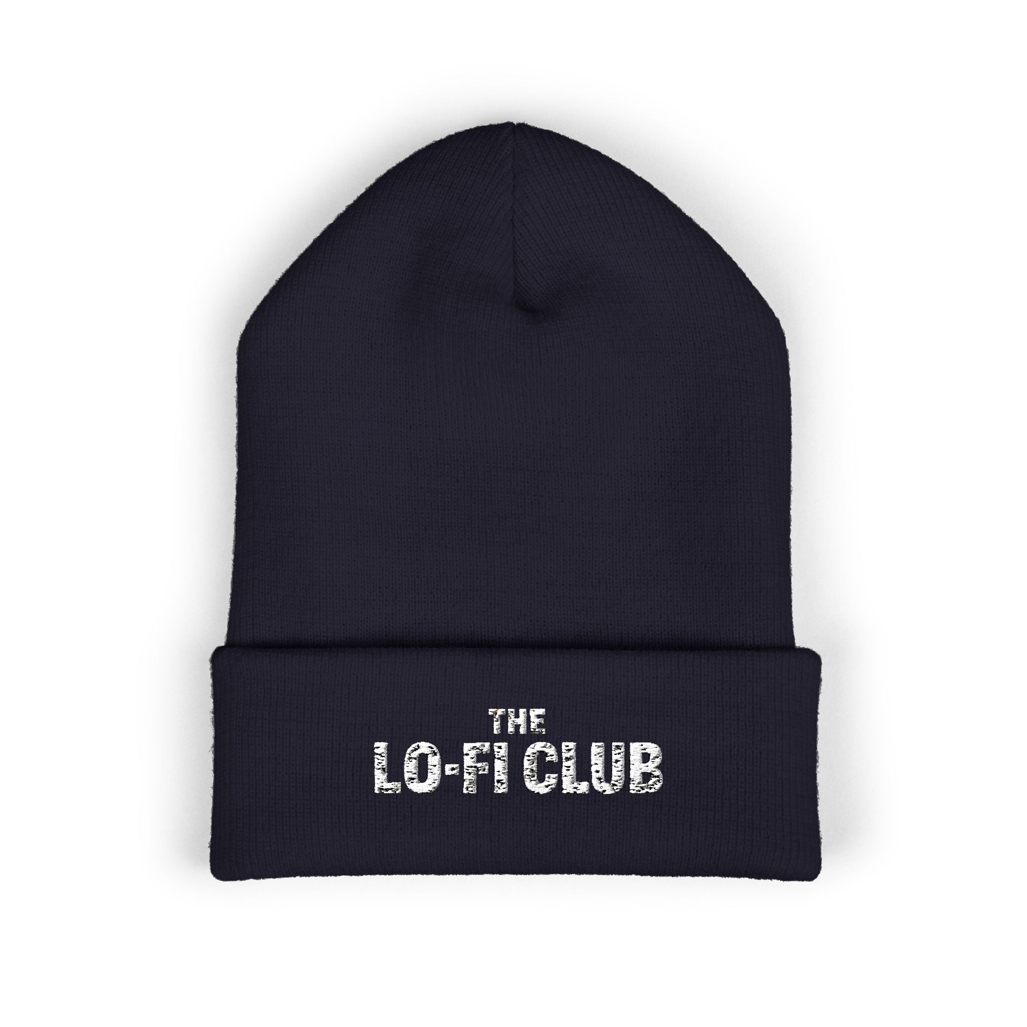 Embroidered "Lo Fi Club" Cuffed Beanie — Classic Knit Winter Hat - Creations by Chris and Carlos