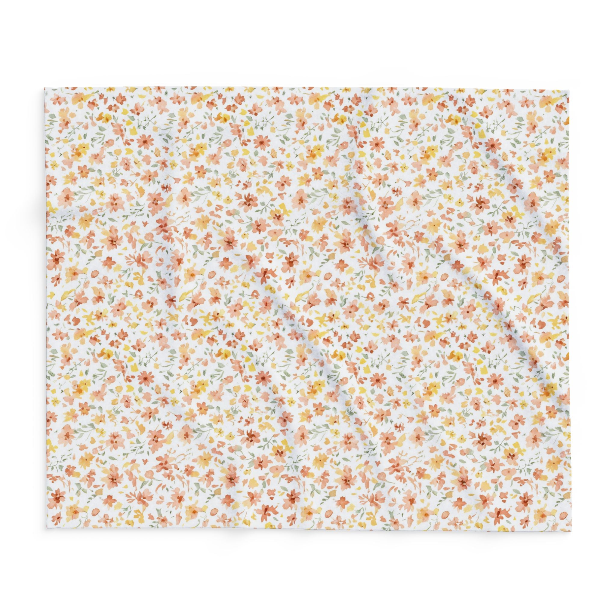 The Artisanal Flora Gallery Floral Fleece Blanket — Delicate Autumn Wildflower Throw - Creations by Chris and Carlos