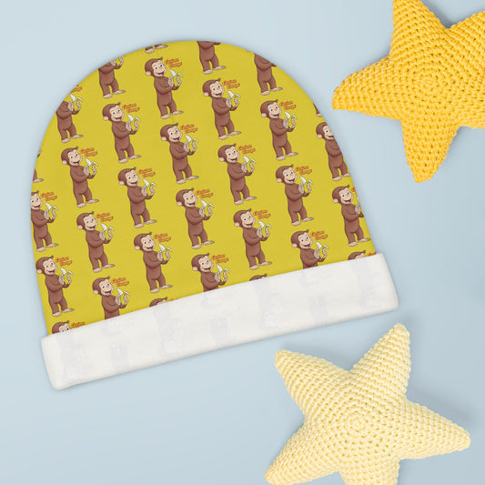 Curious Monkey Baby Beanie – All-Over Print Infant Hat with Playful Monkey Pattern - Creations by Chris and Carlos