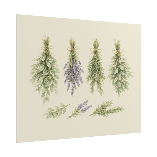 Herb Bundle Botanical Poster — Rolled Kitchen Wall Art - Creations by Chris and Carlos