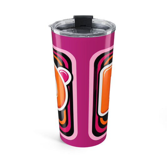 Dunkin Retro Pink Geometric 20oz Tumbler – Insulated Travel Cup - Creations by Chris and Carlos