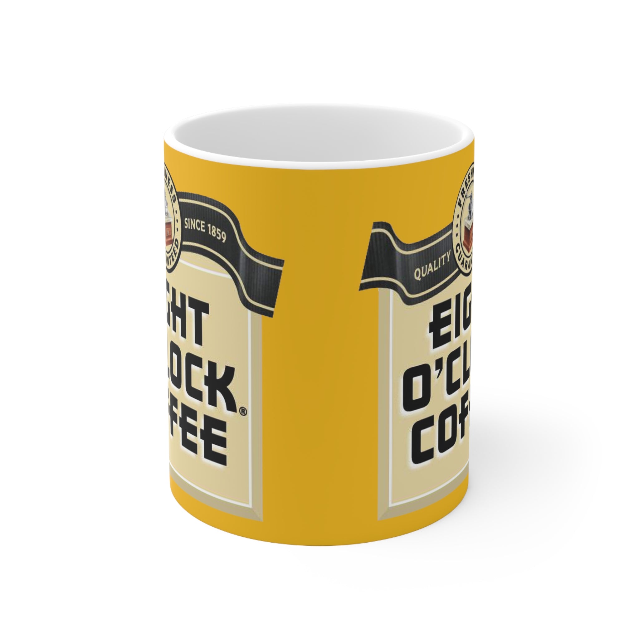 Eight O'Clock Coffee- White Ceramic Mug - Creations by Chris and Carlos