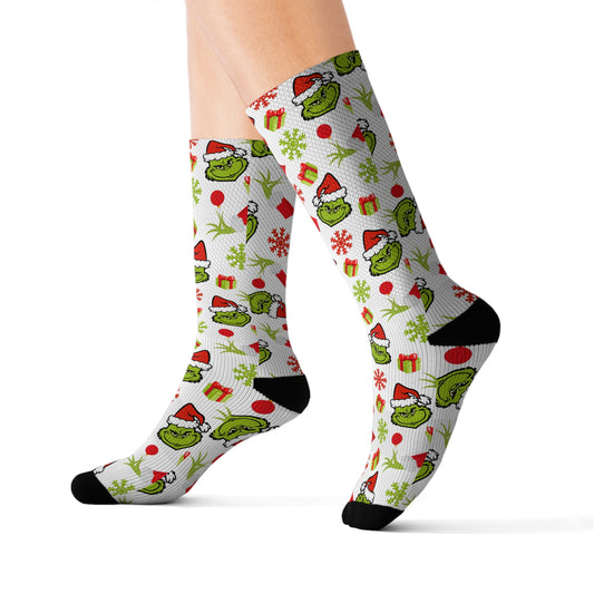 Holiday Grinch- Sublimation Socks - Creations by Chris and Carlos