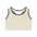 Beige Checkerboard Sports Bra — Neutral Patterned Athletic Crop Top