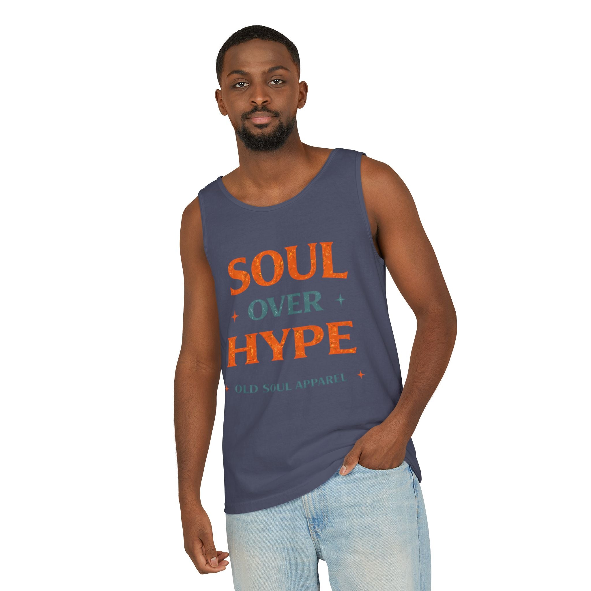 Soul Over Hype Tank Top — Vintage-Inspired "Soul Over Hype" Graphic Tank - Creations by Chris and Carlos