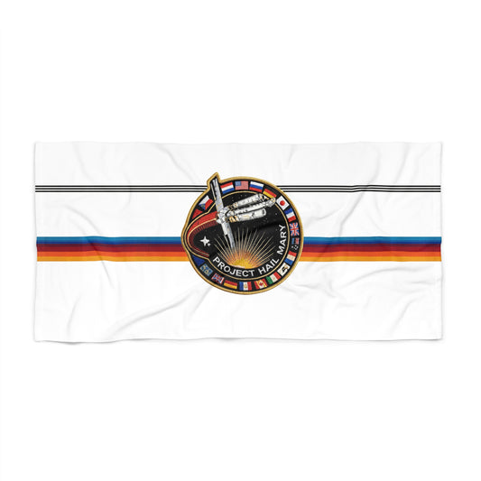 Project Hail Mary Retro Rocket Beach Towel – Vintage NASA Astronaut Stripe - Creations by Chris and Carlos