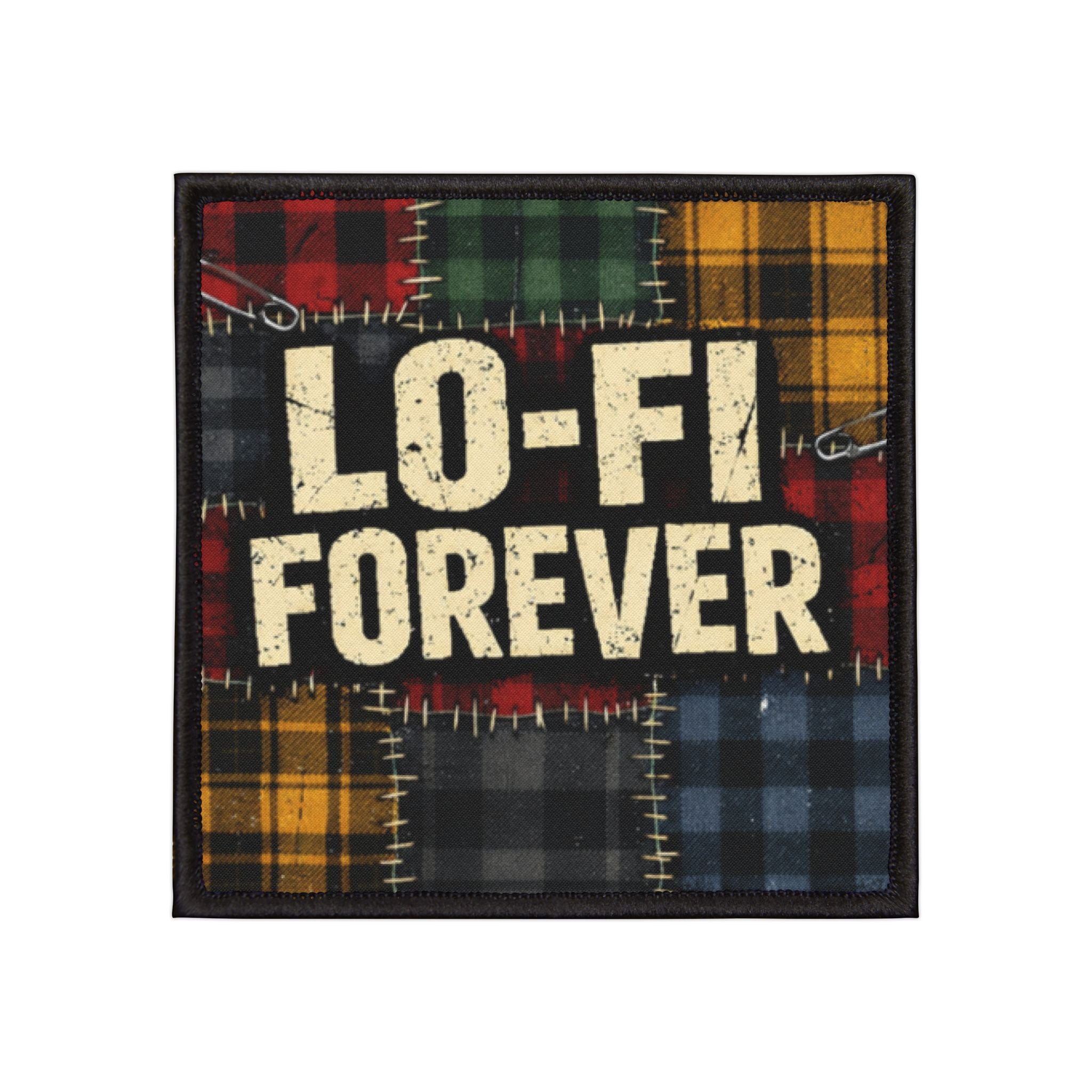 Lo-Fi Forever Patch — Iron-On Plaid Music Culture Patch - Creations by Chris and Carlos