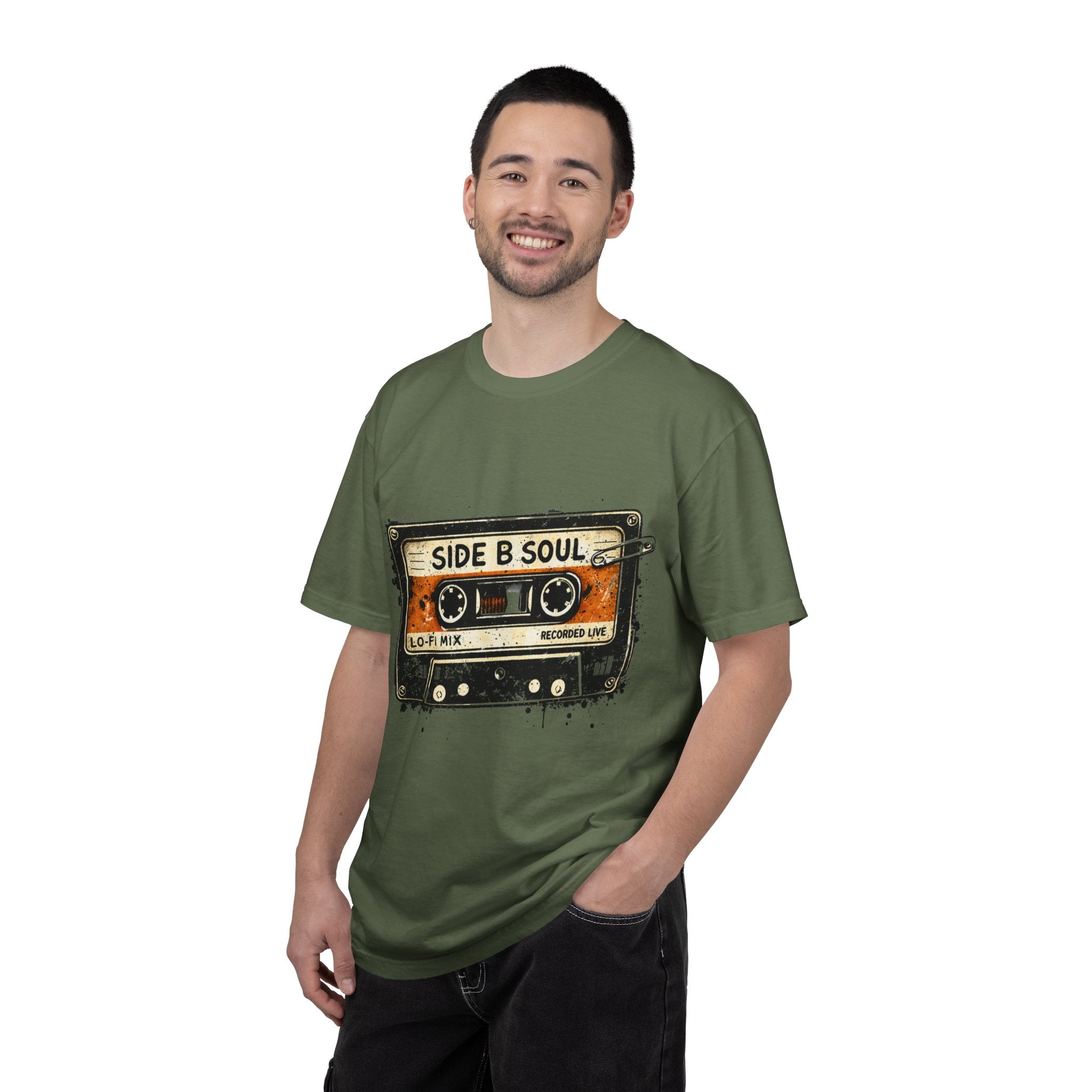 Analog Cassette T-Shirt — "Side B Soul" Vintage Tape Music Tee - Creations by Chris and Carlos