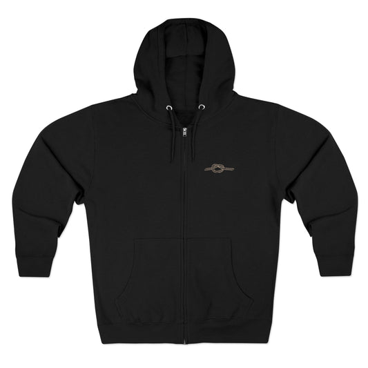 Y KNOT U Rope Knot Anchor Zip Hoodie — Nautical Graphic Unisex Zip-Up - Creations by Chris and Carlos