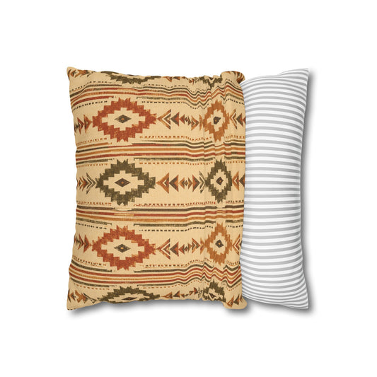 Southwestern Geometric Throw Pillowcase — Aztec Diamond Pattern - Creations by Chris and Carlos