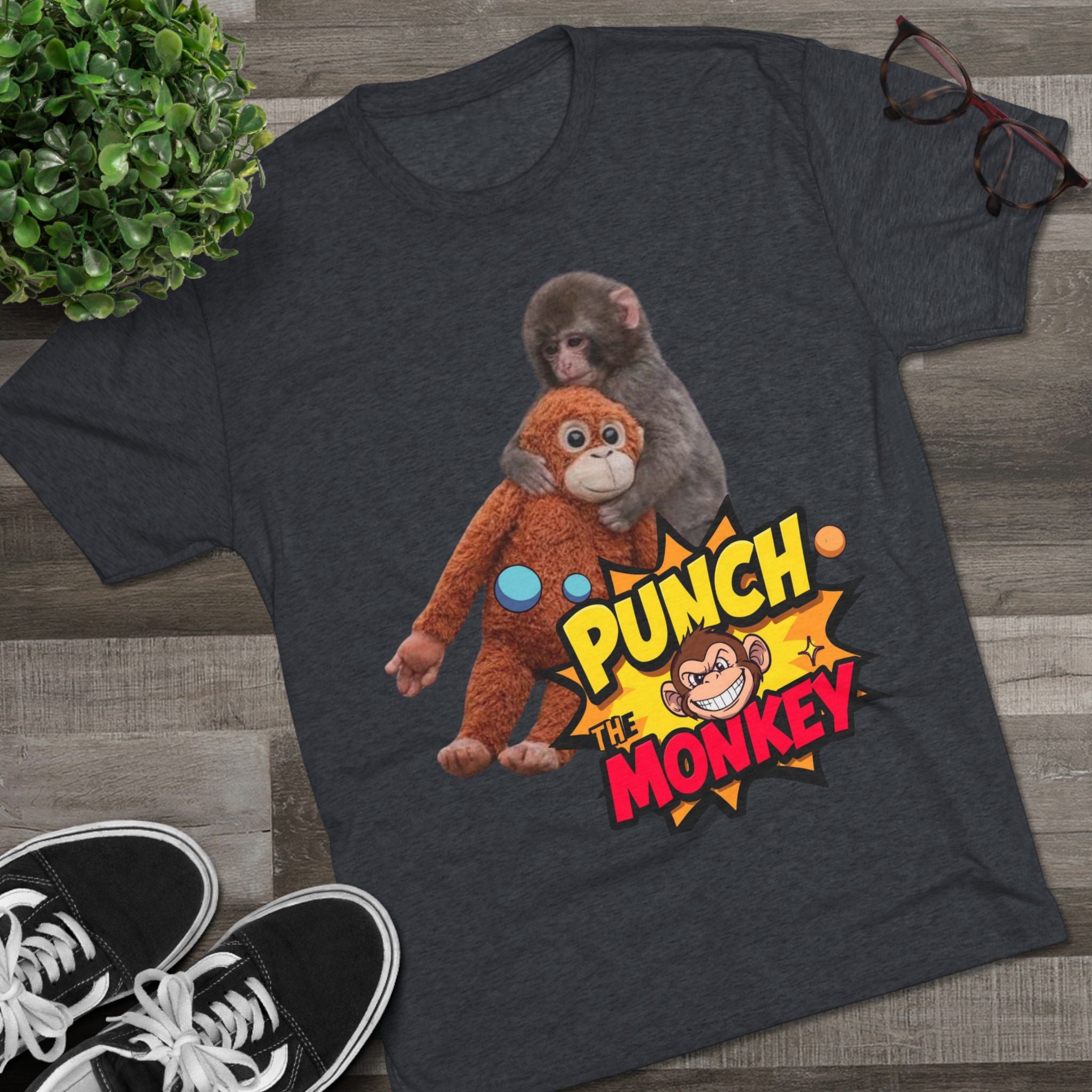 Punch the Monkey T-Shirt — Retro Comic Cartoon Monkey Graphic Tee - Creations by Chris and Carlos