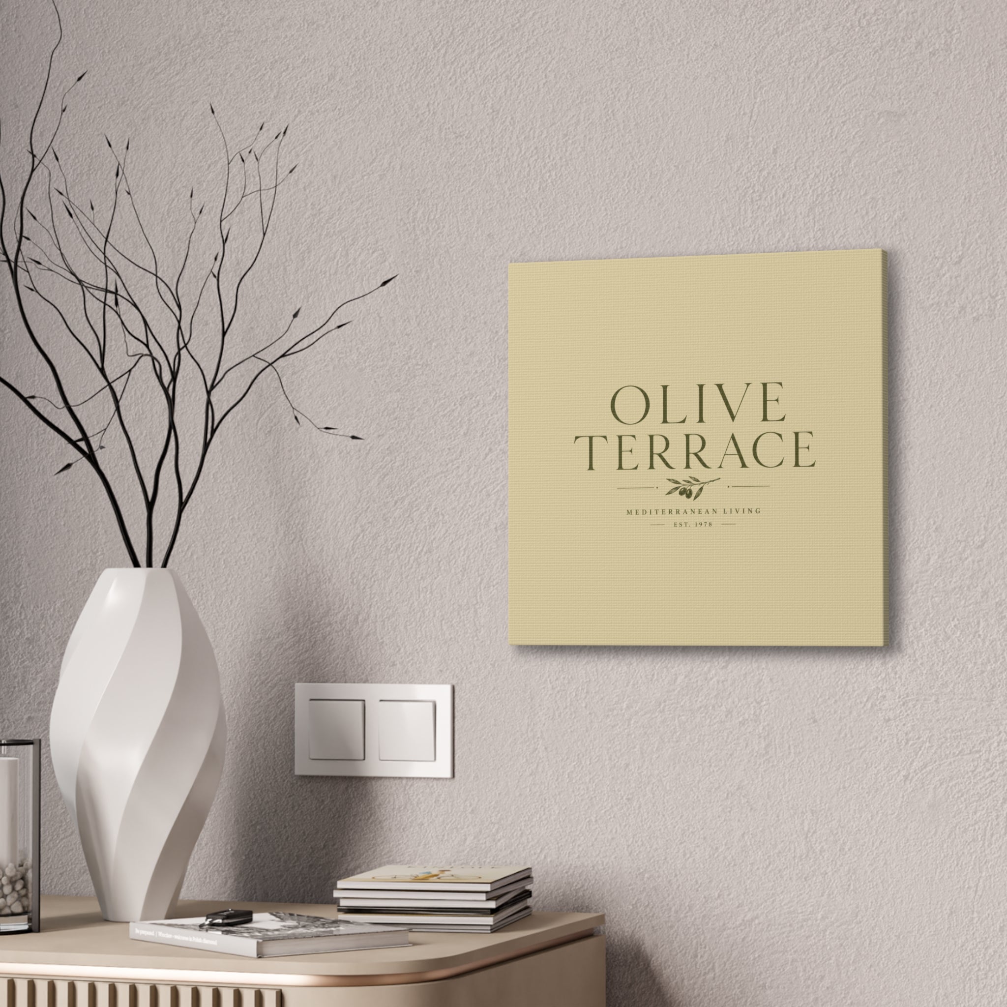 Olive Terrace Canvas Wall Art — Mediterranean Living Stretched Canvas - Creations by Chris and Carlos