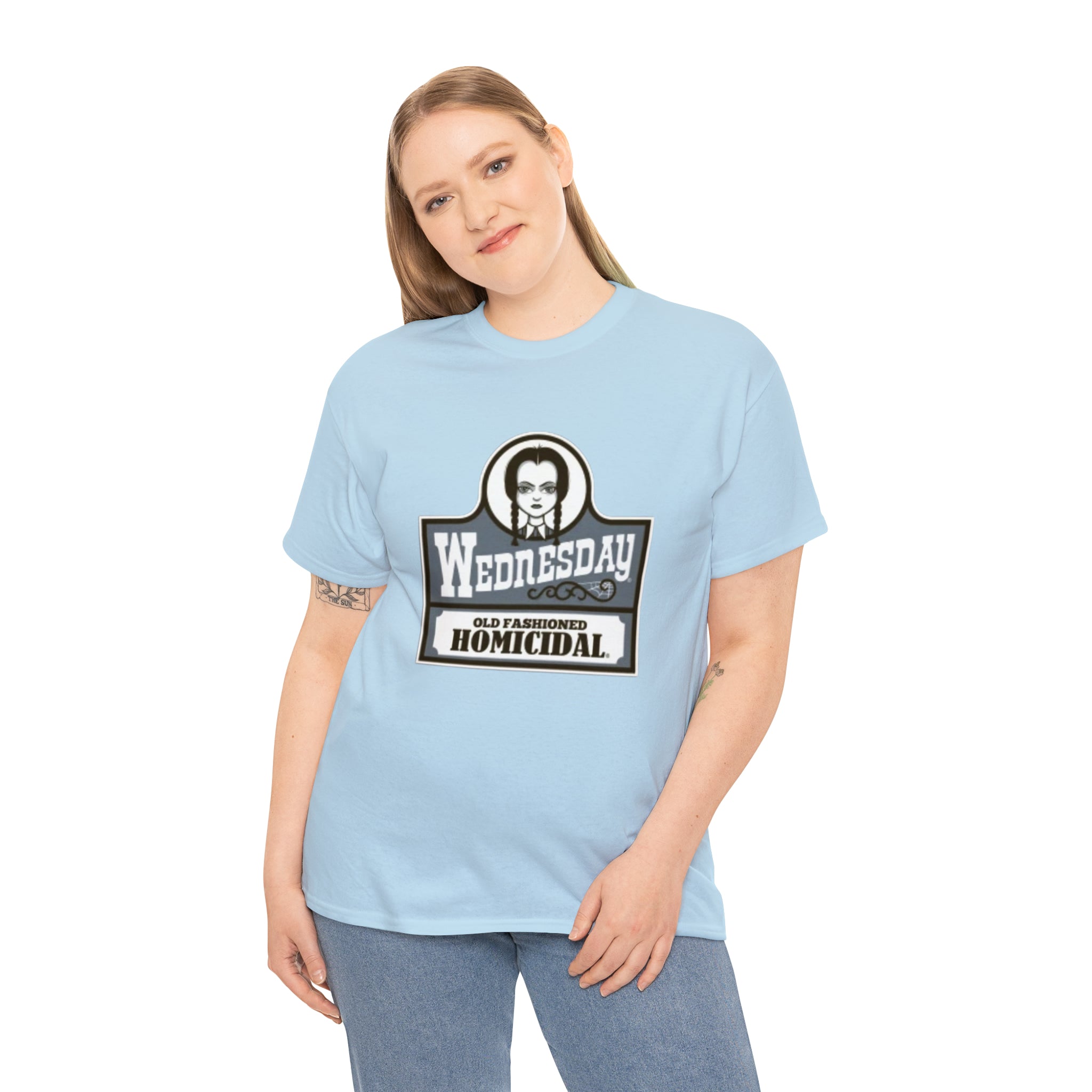 Wednesday- Wendys Unisex Heavy Cotton T-Shirt - Creations by Chris and Carlos