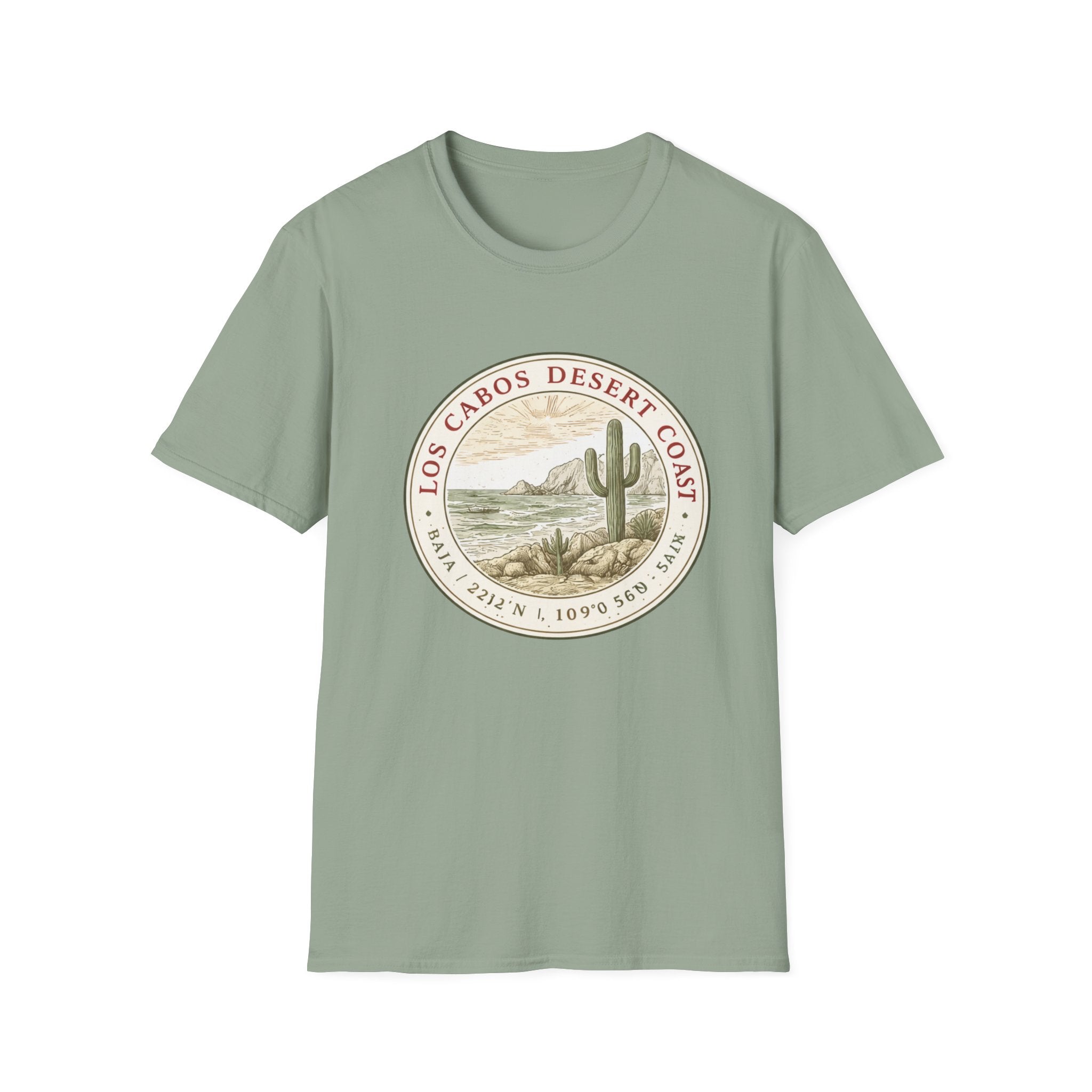 Los Cabos Desert Coast T-Shirt – Vintage Cactus Beach Badge - Creations by Chris and Carlos