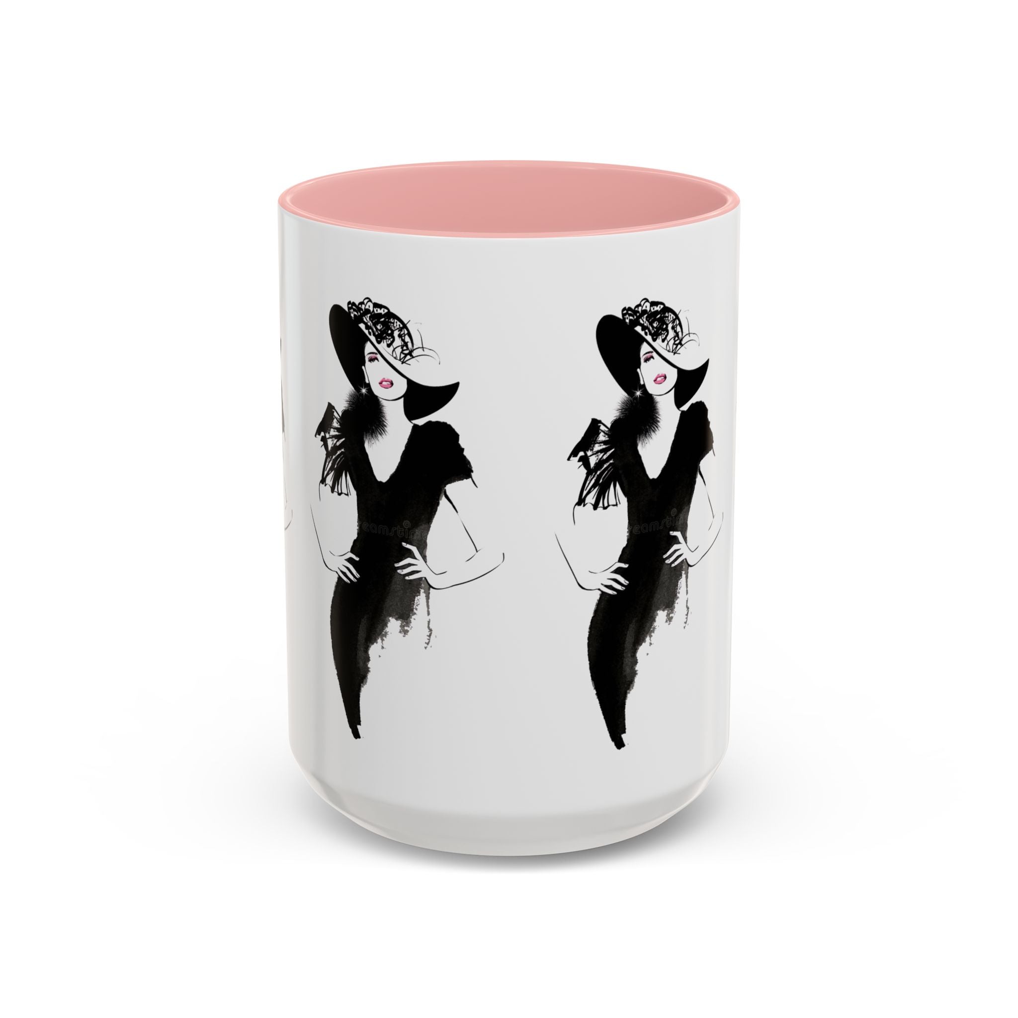 Elegant Lady Fashion Coffee Mug – Vintage Chic Black & White Accent - Creations by Chris and Carlos