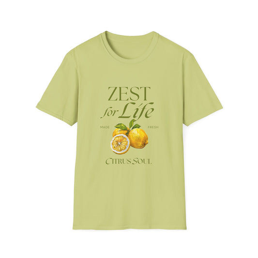 Zest for Life Lemon T-Shirt — Citrus Soul Graphic Tee - Creations by Chris and Carlos