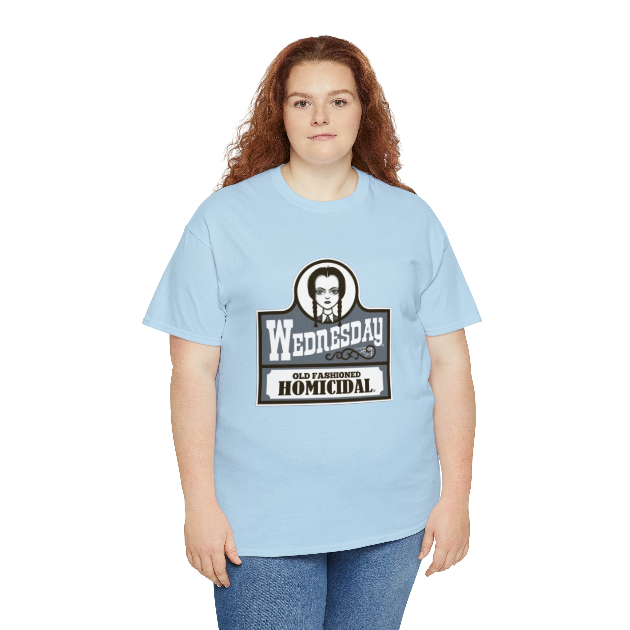 Wednesday- Wendys Unisex Heavy Cotton T-Shirt - Creations by Chris and Carlos