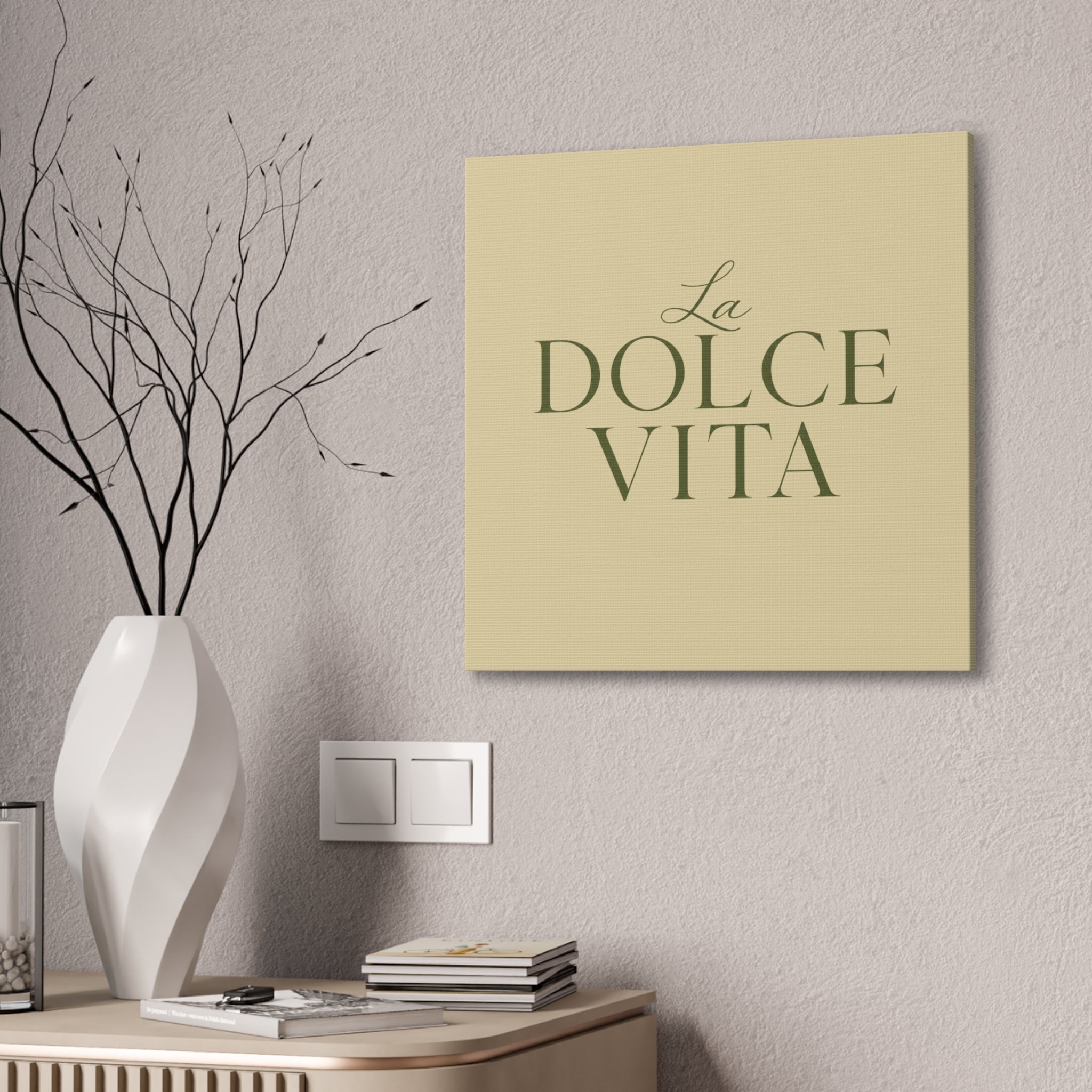 La Dolce Vita Canvas Wall Art — Elegant Italian Phrase Stretched Canvas - Creations by Chris and Carlos