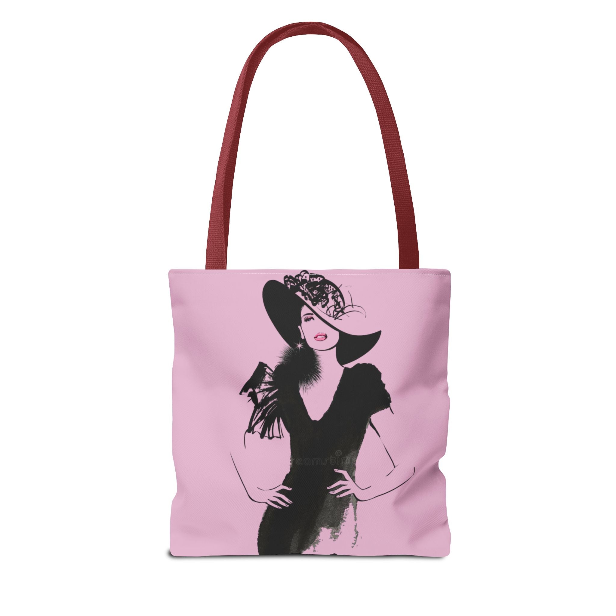 Fashion Illustration Tote Bag — Chic Pink Lady Print - Creations by Chris and Carlos