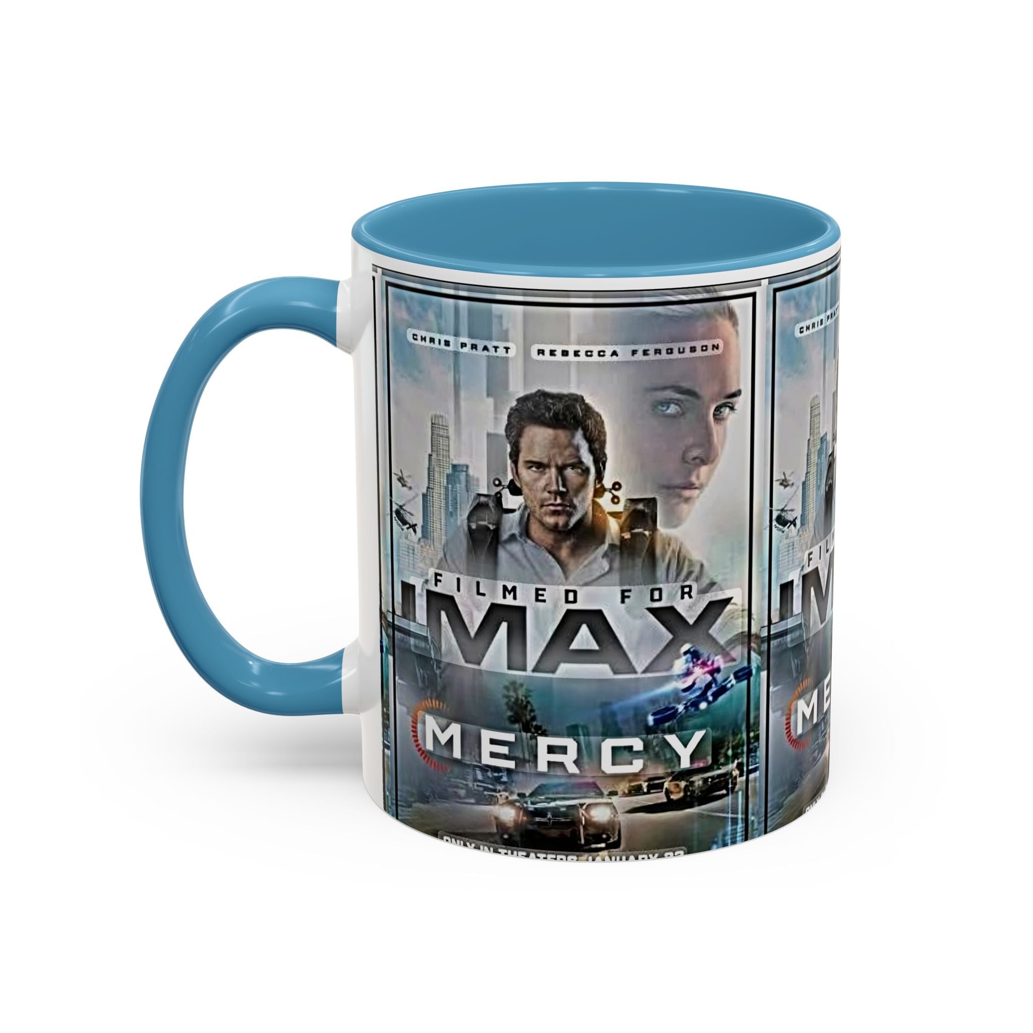 Accent Coffee Mug — 'Mercy' Movie Poster Design (11/15oz) - Creations by Chris and Carlos
