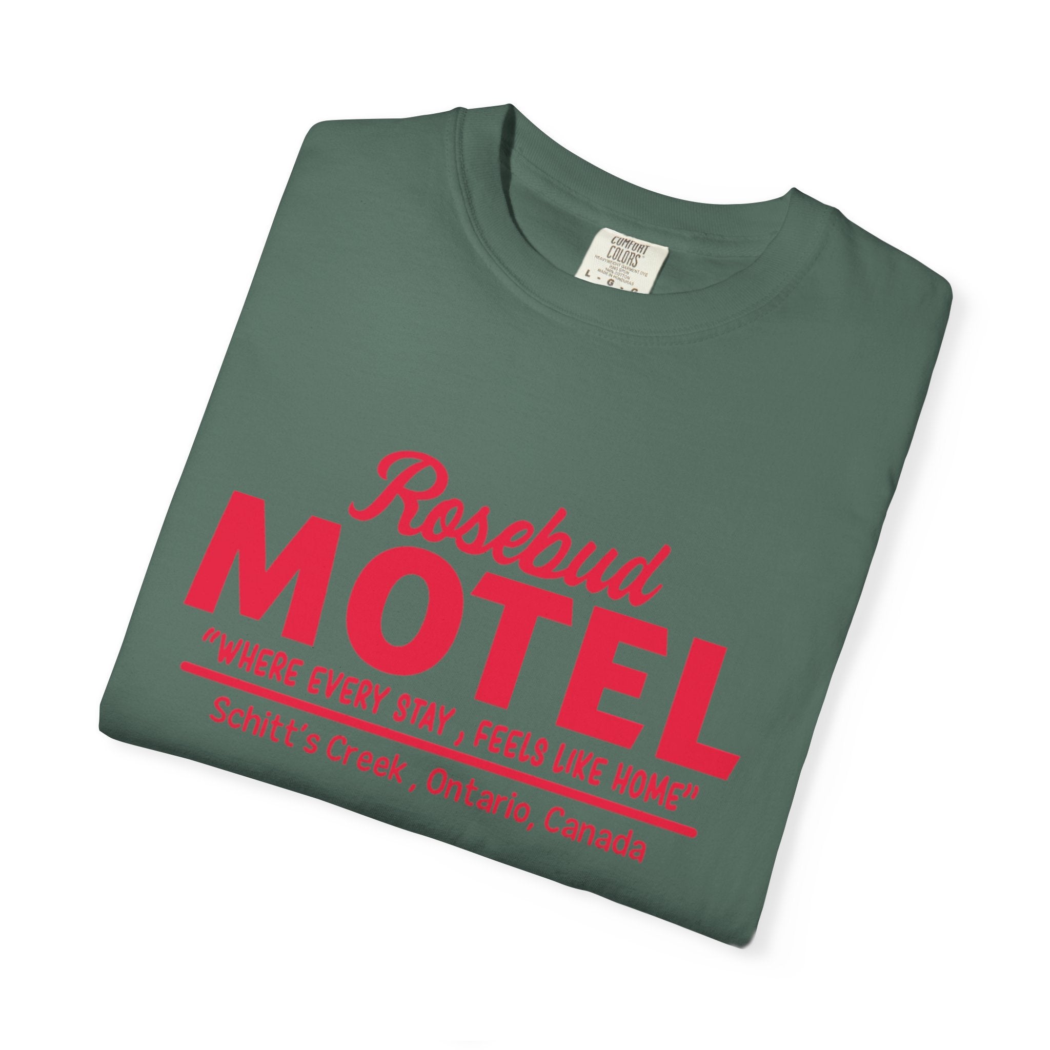 Rosebud Motel T-Shirt — Vintage 'Where Every Stay Feels Like Home' Graphic Tee - Creations by Chris and Carlos