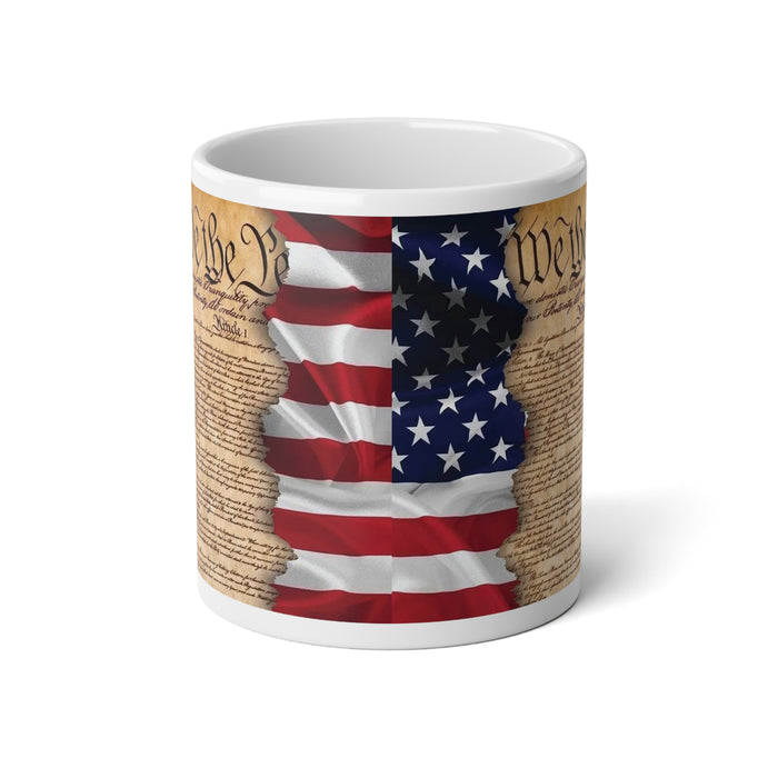 20oz Jumbo Mug — American Flag with Constitution Design