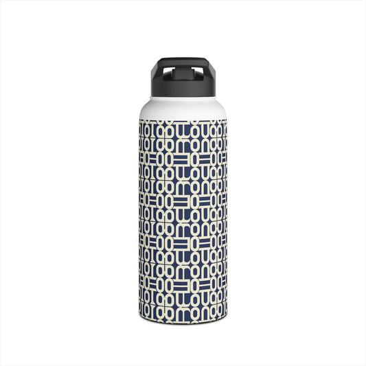 Prism Point Athletic Collection Geometric Navy Link Stainless Steel Water Bottle - Creations by Chris and Carlos