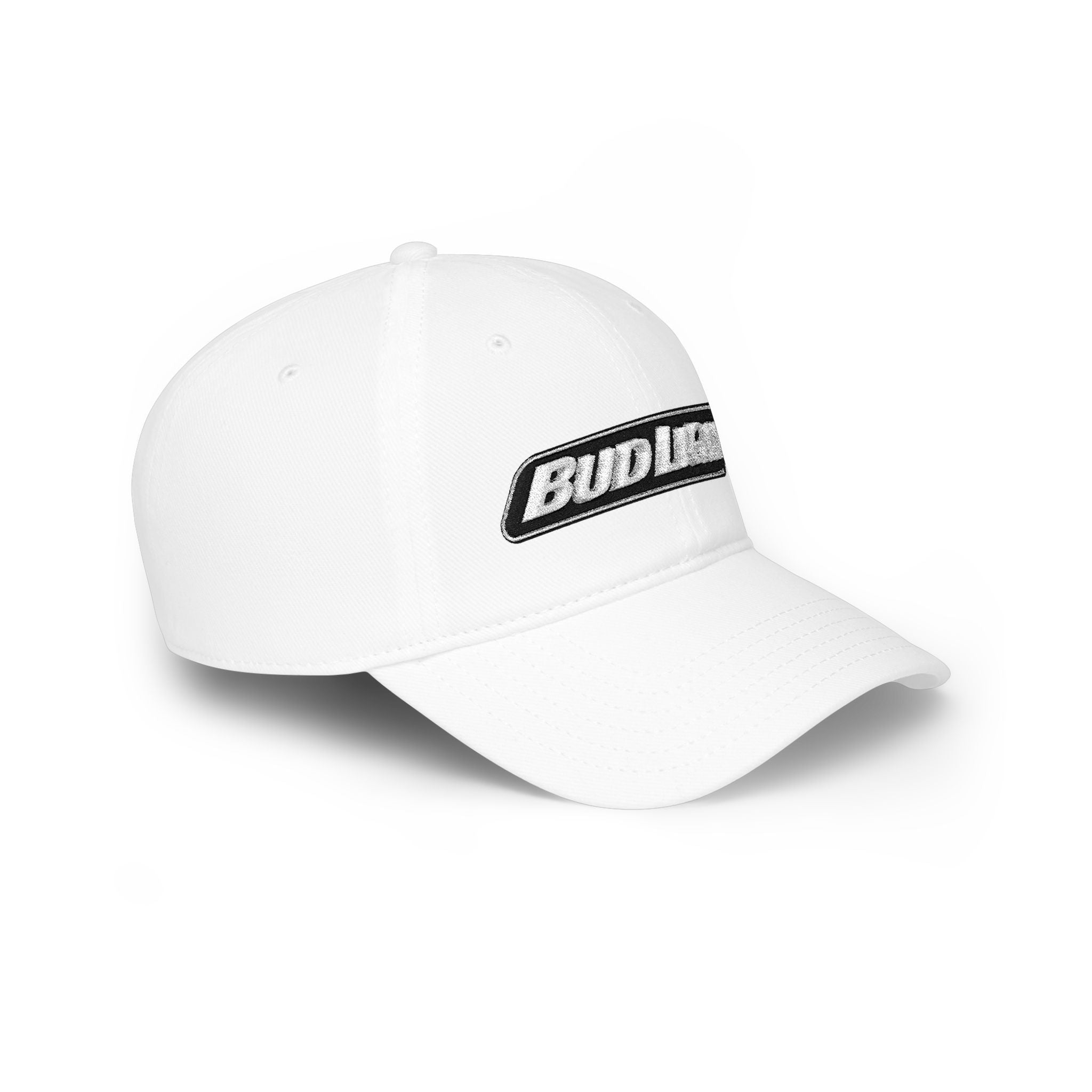 Bud Light Embroidered Baseball Cap — Red Low Profile Dad Hat - Creations by Chris and Carlos