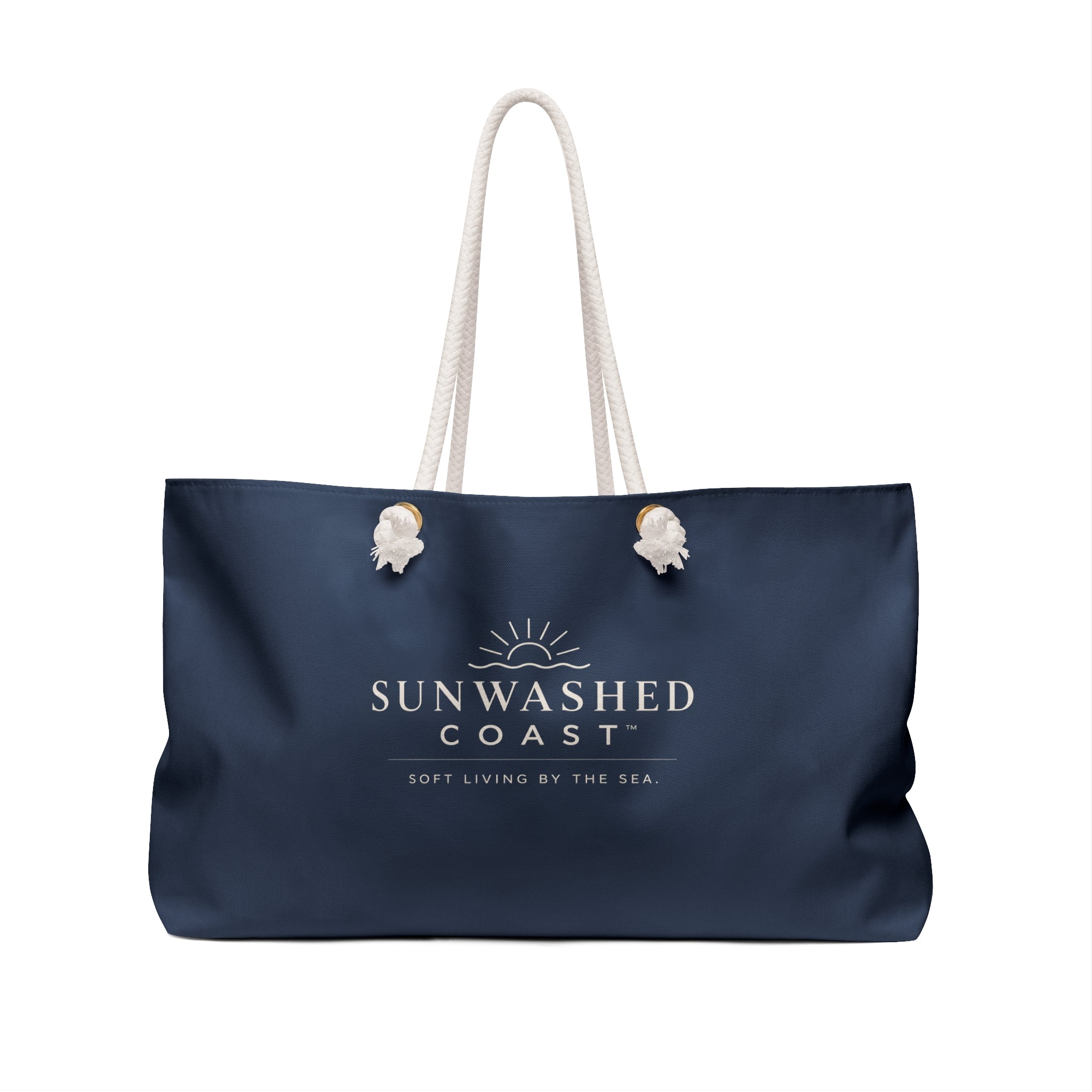 Sunwashed Coast Weekender Bag — Navy Beach Travel Tote - Creations by Chris and Carlos