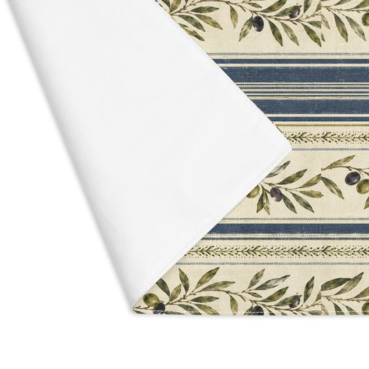 Olive Branch Stripe Placemat — Country Kitchen Table Mat - Creations by Chris and Carlos
