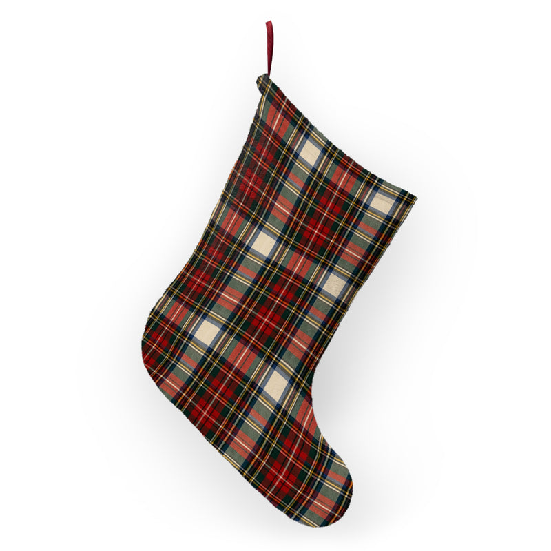 Old Soul Christmas Market™🌲Plaid Christmas Stocking — Classic Red & Green Holiday Stocking