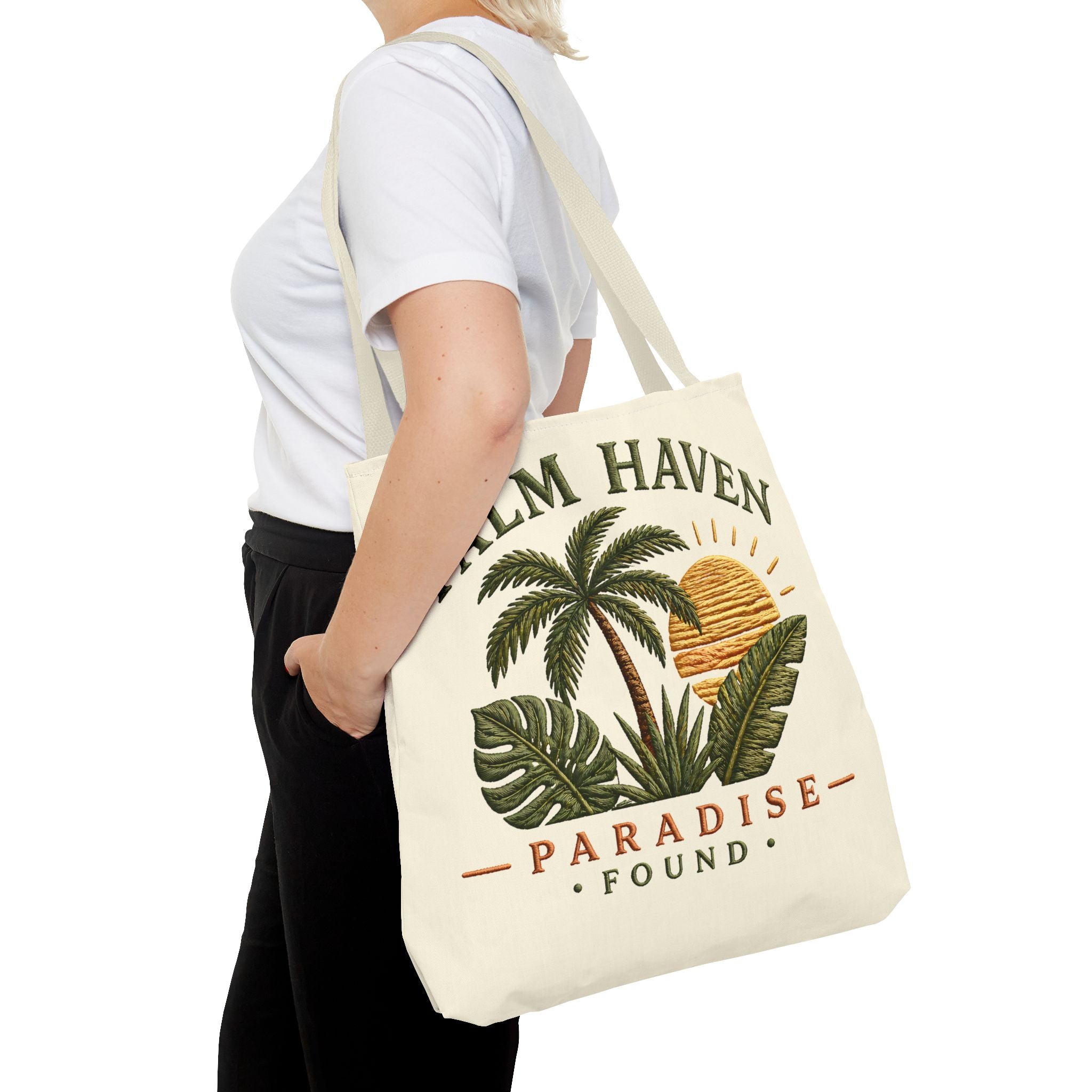 Palm Haven Tote Bag – 'Paradise Found' Tropical Palm Beach Tote - Creations by Chris and Carlos