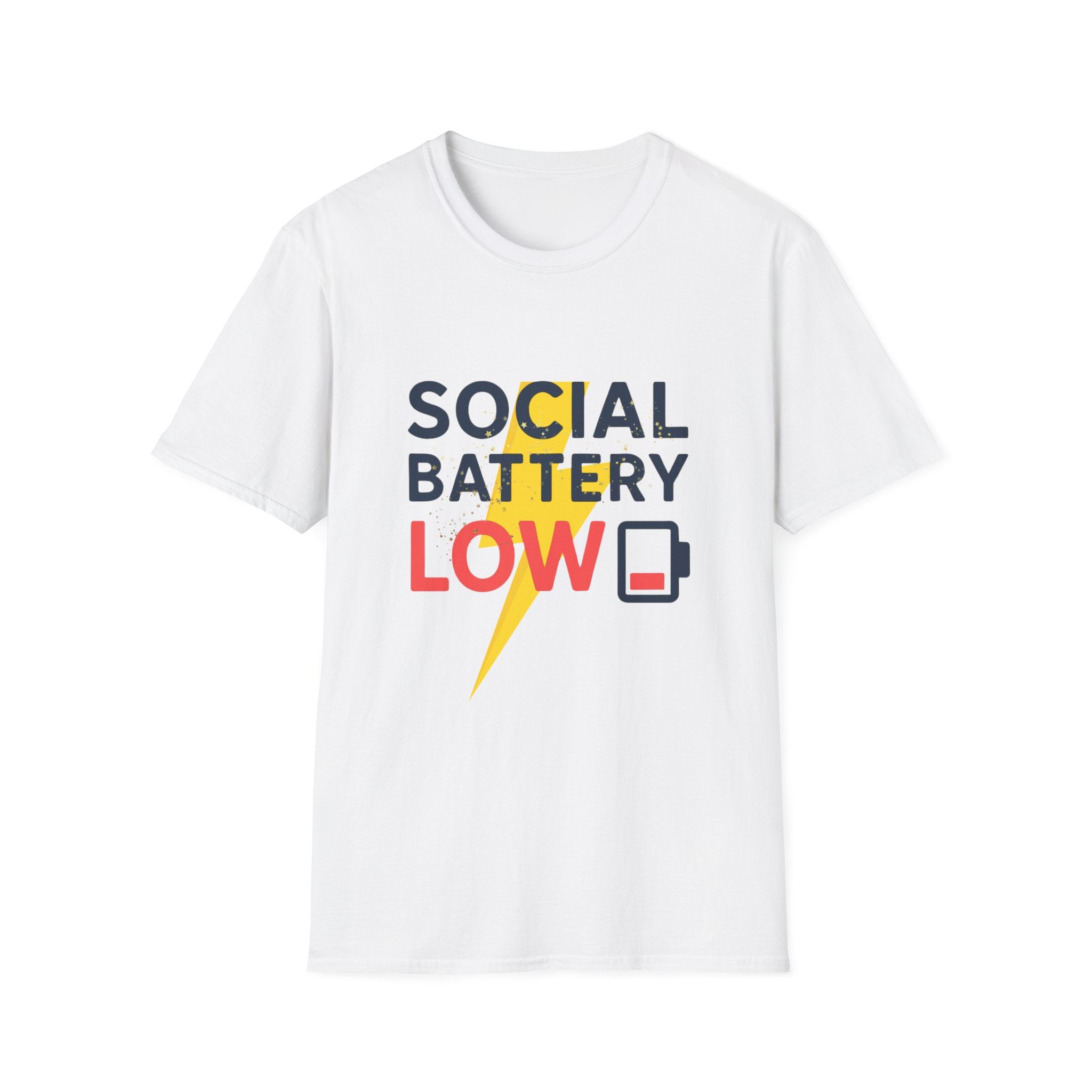 Social Battery Low T-Shirt — Funny Introvert Graphic Tee - Creations by Chris and Carlos