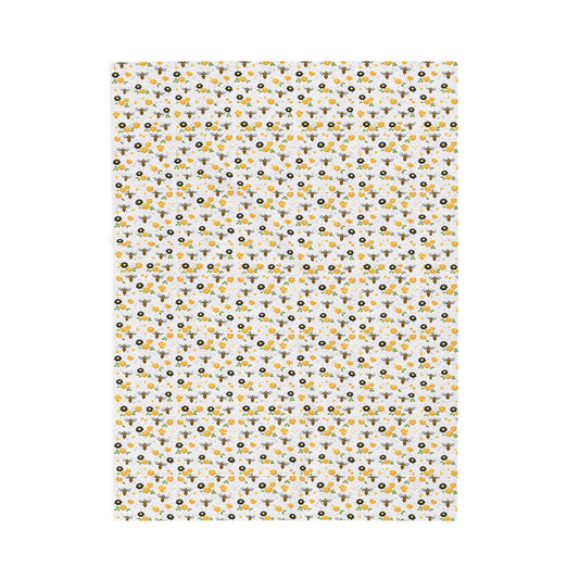 Bee & Sunflower Velveteen Plush Blanket — Cozy Floral Throw for Spring, Garden Lovers & Gift Giving - Creations by Chris and Carlos