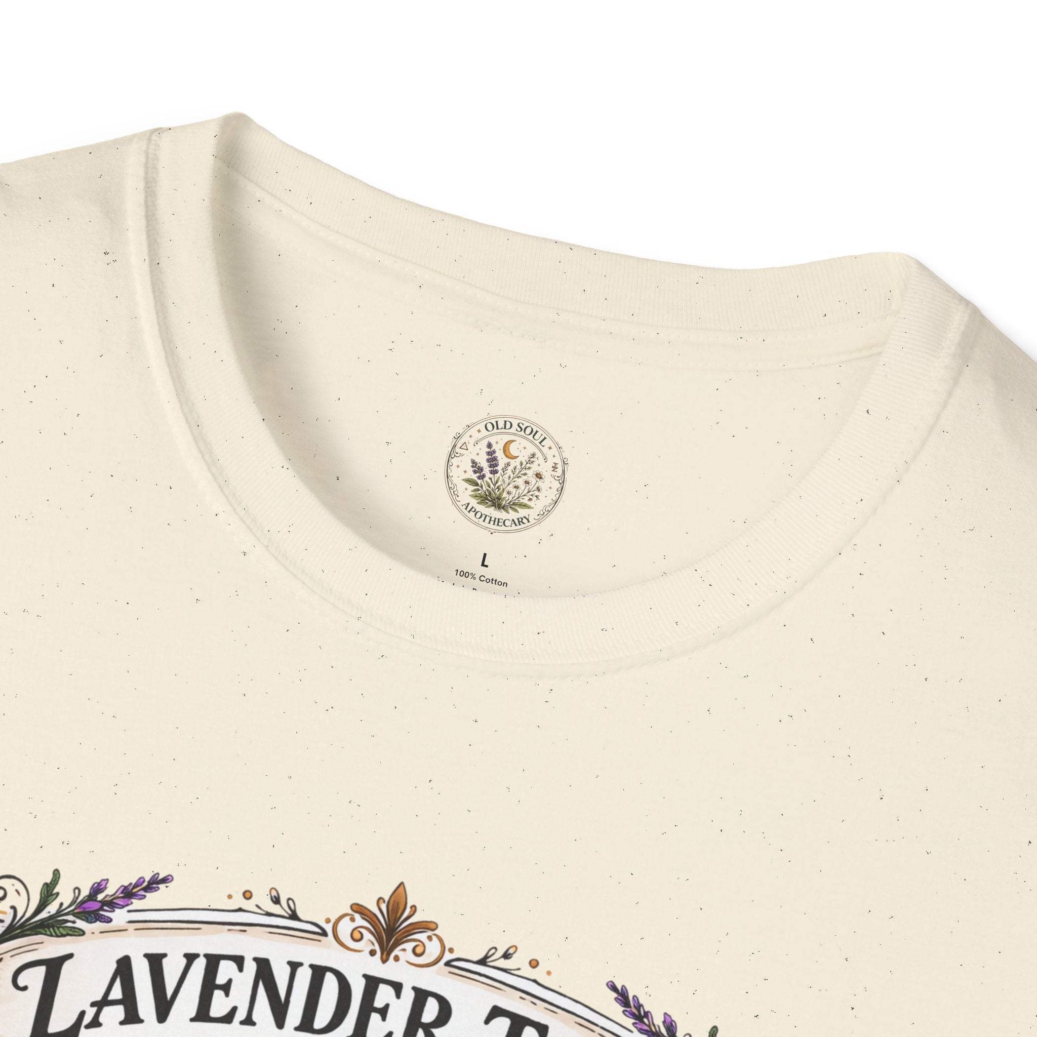 Old Soul Apothecary Lavender Tonic Botanical Tee — Vintage Herbal Label Shirt - Creations by Chris and Carlos